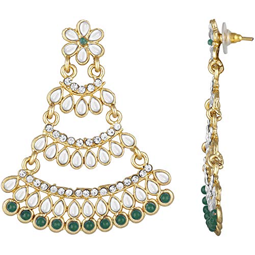 Plated Kundan Dangle Earrings